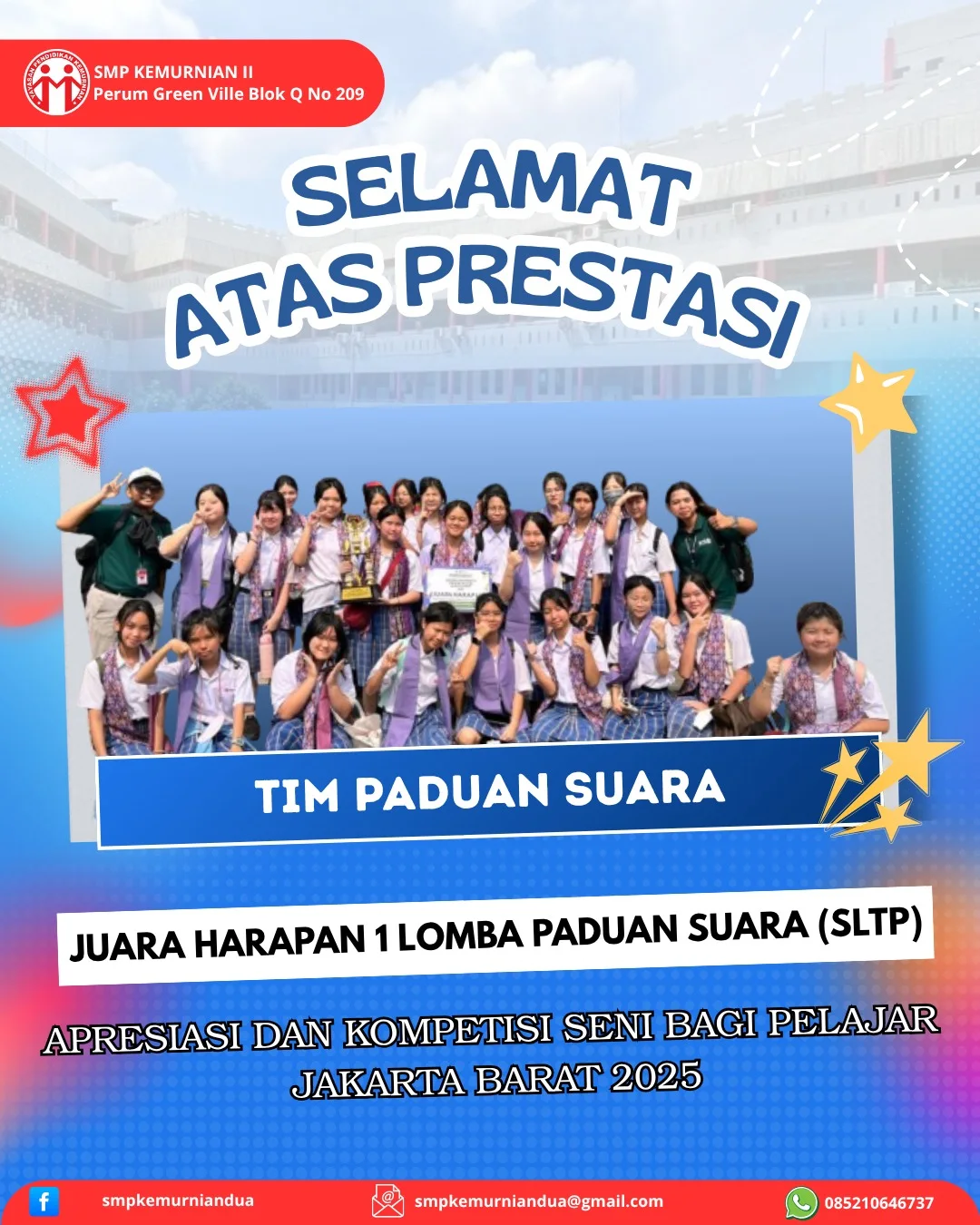 Juara Harapan 1 Lomba Paduan Suara (SLTP)