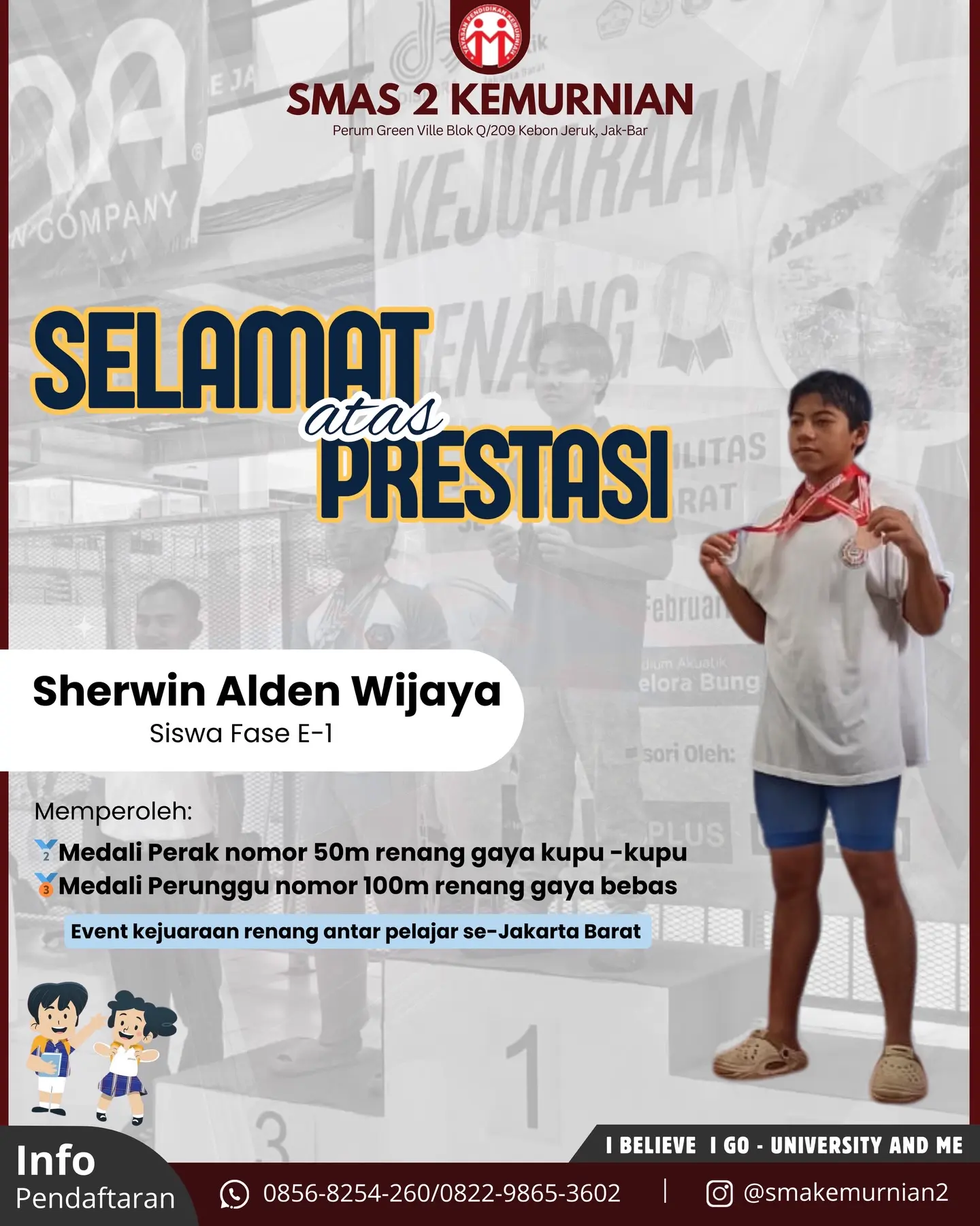 Peraihan Medali Lomba Renang Sherwin Alden Wijaya